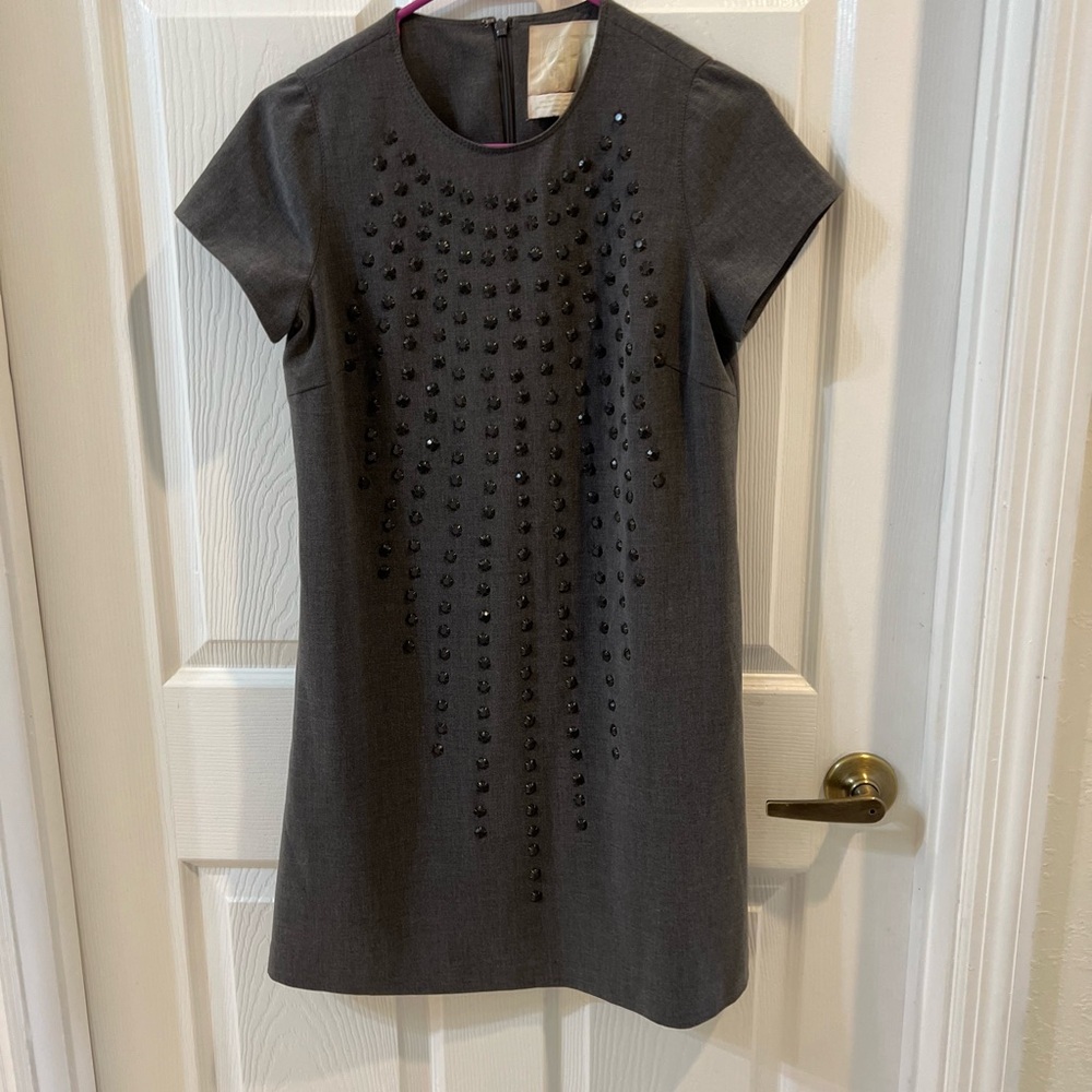 Elegant Gray Studded Dress